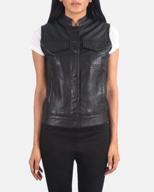 Dark Horse Black Leather Vest